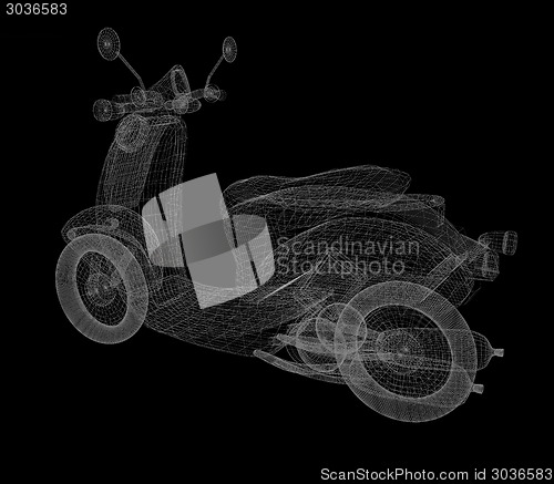 Image of Vintage Retro Moped. 3d model