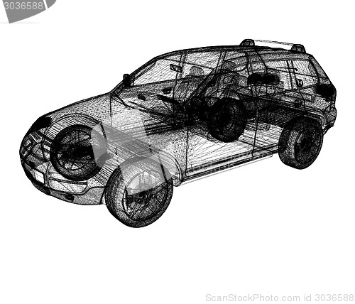 Image of Model cars. 3d render 