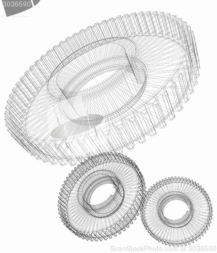Image of Gear set on white background 