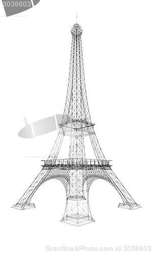 Image of 3d Eiffel Tower render