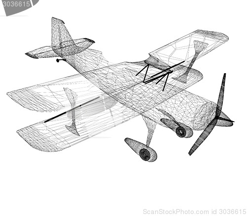 Image of retro airplane isolated on white background 