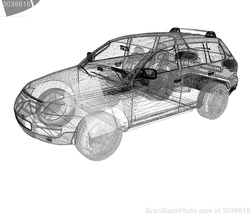 Image of Model cars. 3d render 