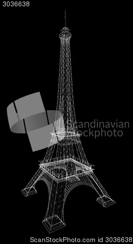 Image of 3d Eiffel Tower render