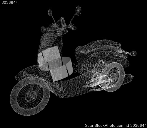 Image of Vintage Retro Moped. 3d model