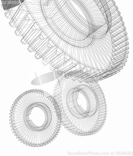 Image of Gear set on white background 