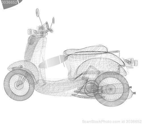 Image of Vintage Retro Moped. 3d model