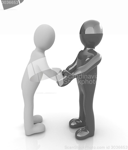 Image of Handshake. 3D mans 