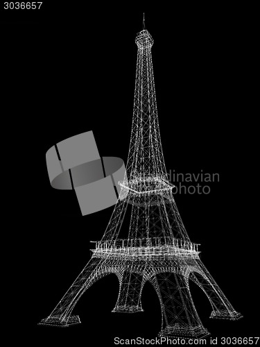 Image of 3d Eiffel Tower render