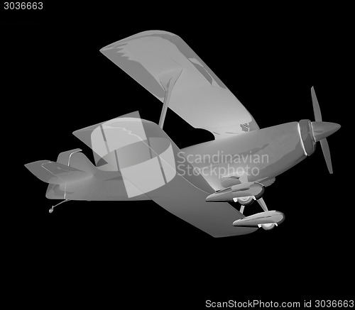 Image of retro airplane isolated on white background 