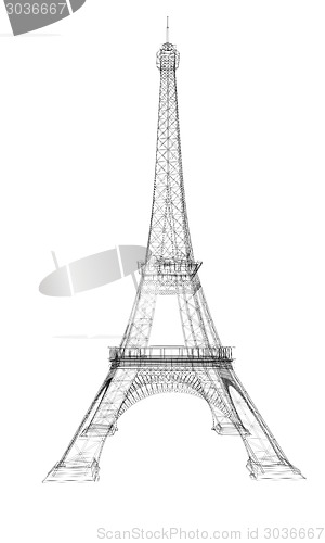 Image of 3d Eiffel Tower render