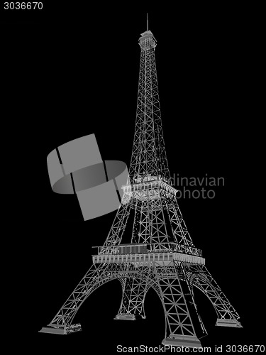 Image of 3d Eiffel Tower render