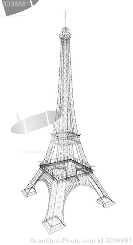 Image of 3d Eiffel Tower render