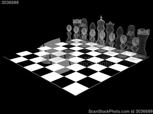 Image of Chessboard with chess pieces