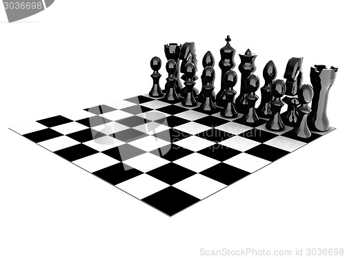 Image of Chessboard with chess pieces