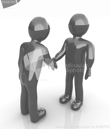Image of Handshake. 3D mans 