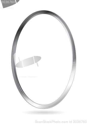 Image of Steel metal ellipse frame. Vector border