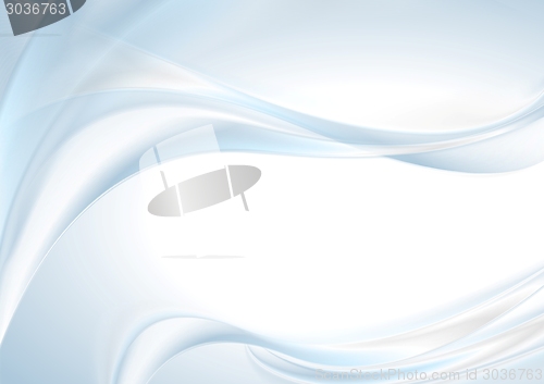 Image of Abstract shiny light blue wave background