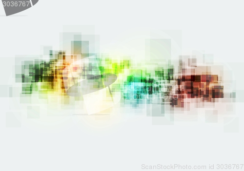 Image of Bright colorful hi-tech squares background
