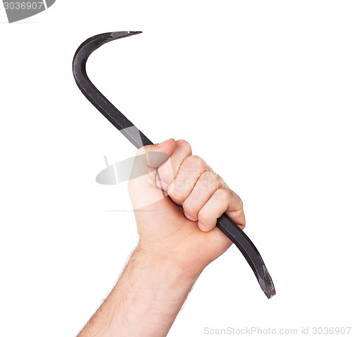 Image of Black crowbar isolated with clipping path