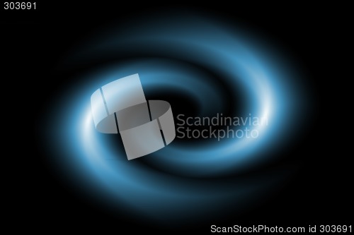 Image of An illustration of an abstract blue shape on a black background