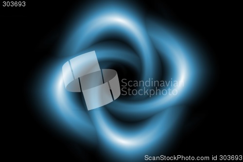 Image of An illustration of an abstract blue shape on a black background