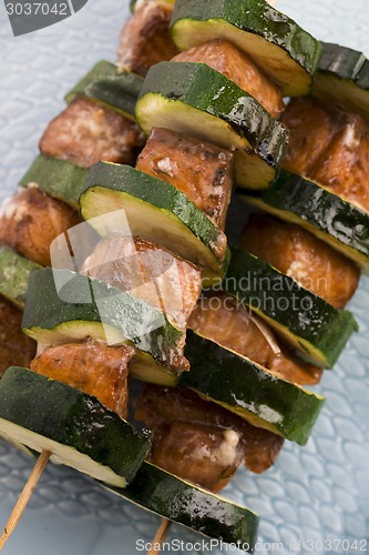 Image of Salmon and courgette shashlik