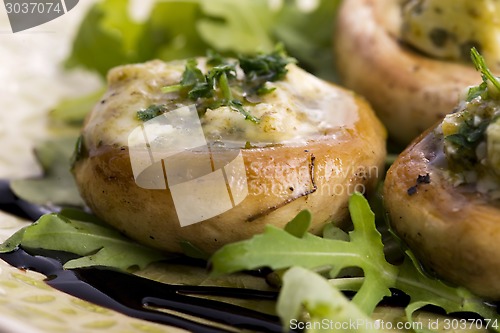 Image of Delicious stuffed mushrooms with cheese and pesto