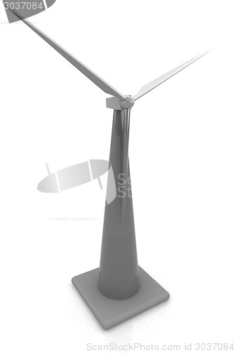 Image of Wind turbine isolated on white 