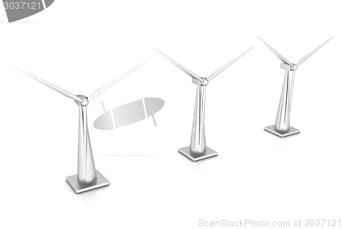 Image of Wind turbine isolated on white 