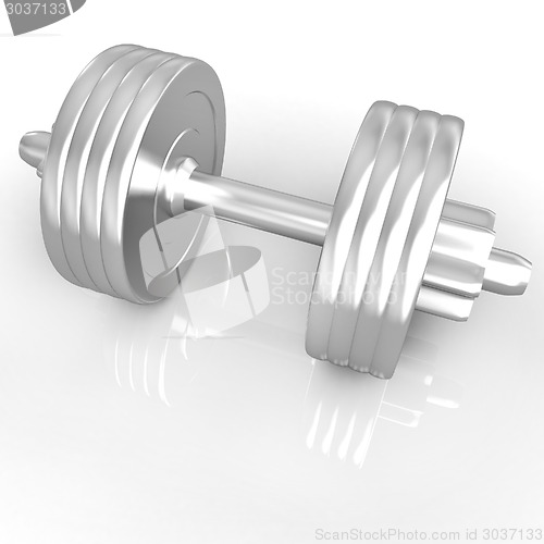 Image of Gold dumbbells on a white background