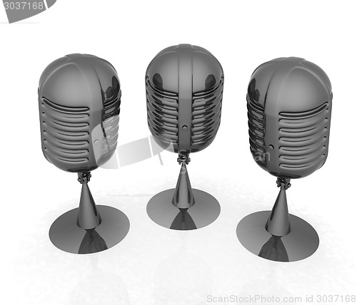 Image of 3d rendering of a microphones