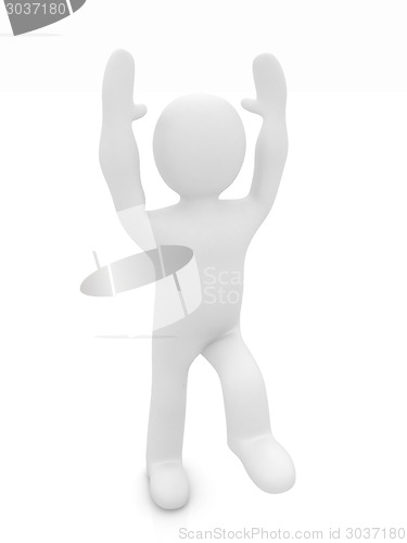 Image of 3d man isolated on white. Series: morning exercises - flexibilit