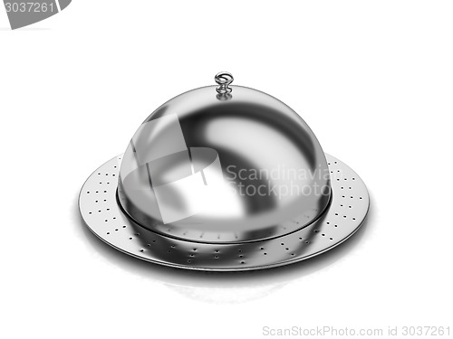 Image of Restaurant cloche isolated on white background 