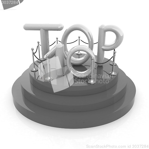 Image of Top ten icon on white background. 3d rendered image 