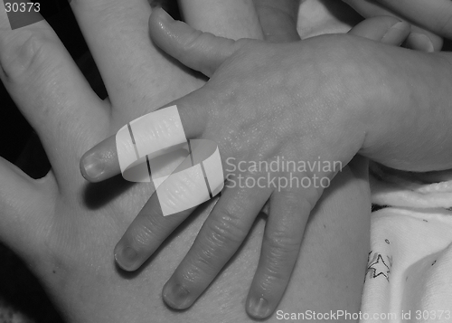 Image of Hands of Mother and Child