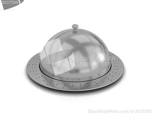 Image of Restaurant cloche isolated on white background 