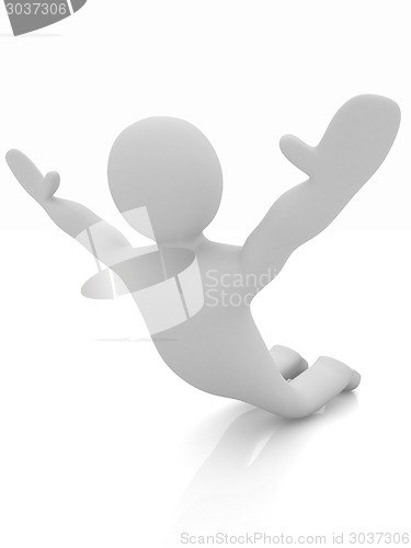 Image of 3d man isolated on white. Series: morning exercises - flexibilit