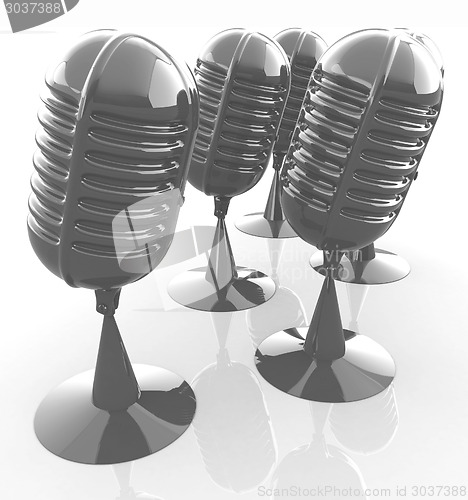 Image of 3d rendering of a microphones