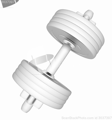 Image of Colorfull dumbbells on a white background