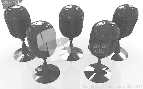 Image of 3d rendering of a microphones