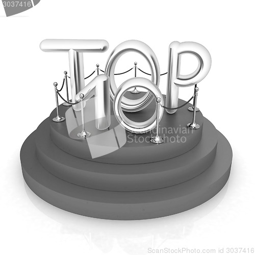 Image of Top ten icon on white background. 3d rendered image 