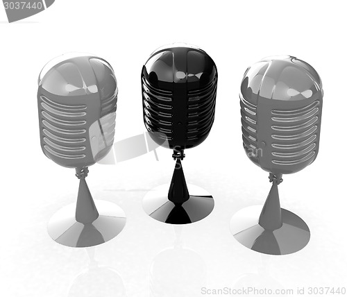 Image of 3d rendering of a microphones