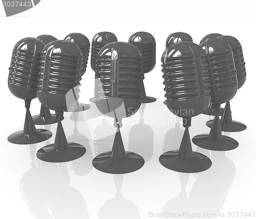 Image of 3d rendering of a microphones