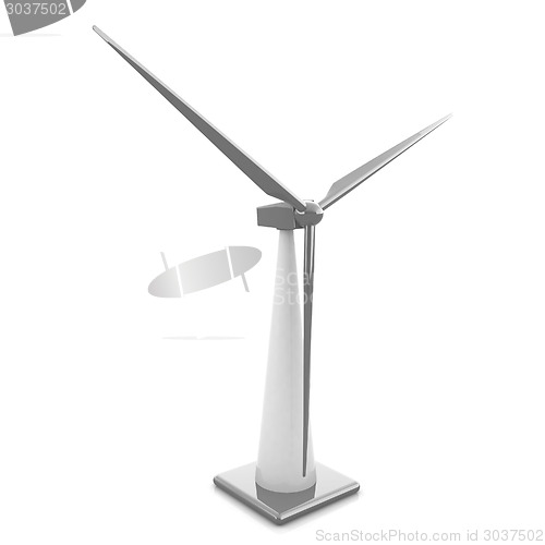 Image of Wind turbine isolated on white 