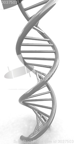 Image of DNA structure model on white 