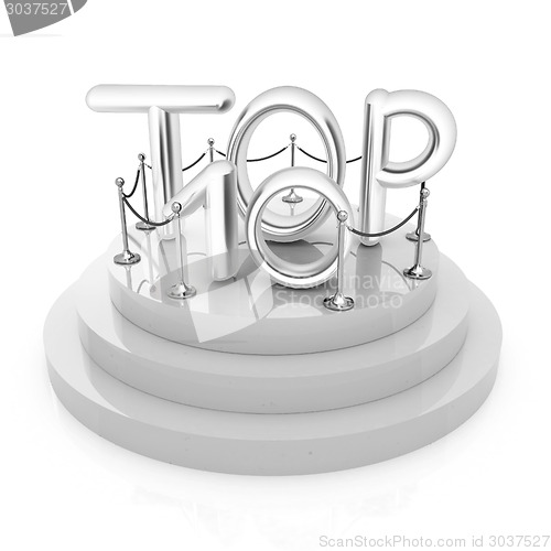 Image of Top ten icon on white background. 3d rendered image 