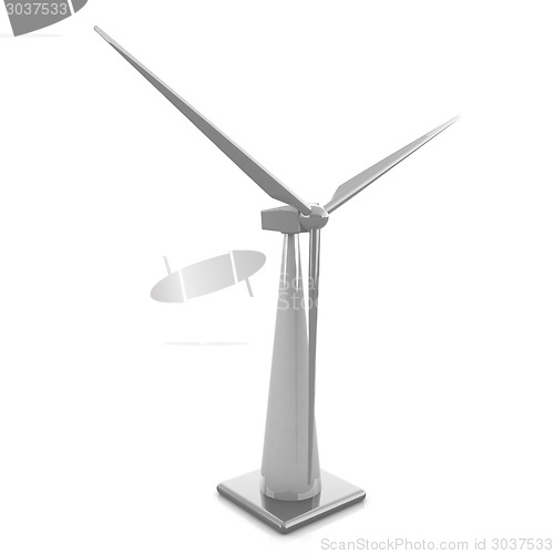 Image of Wind turbine isolated on white 