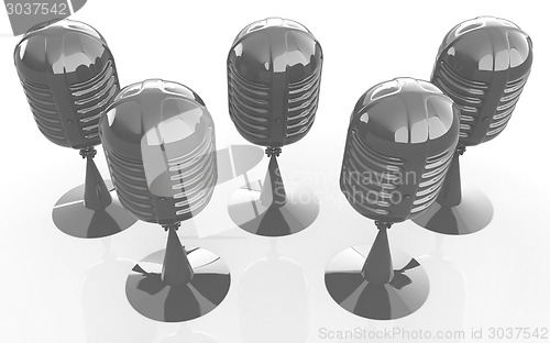 Image of 3d rendering of a microphones