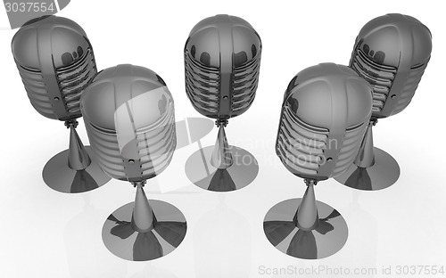 Image of 3d rendering of a microphones