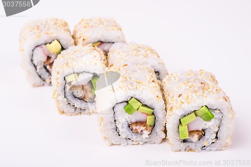 Image of eel sushi roll 